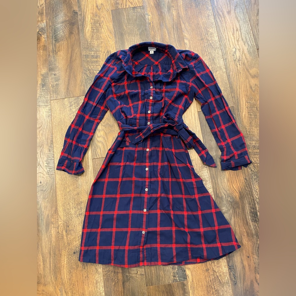 J Crew Plaid Shirt Dress